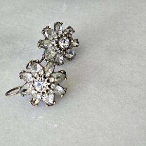 Vitage Gorgeous Silver Brass Tone "cti" Signed Pierced Earrings